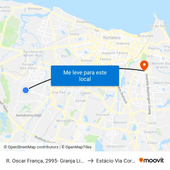 R. Oscar França, 2995- Granja Lisboa to Estácio Via Corpvs map