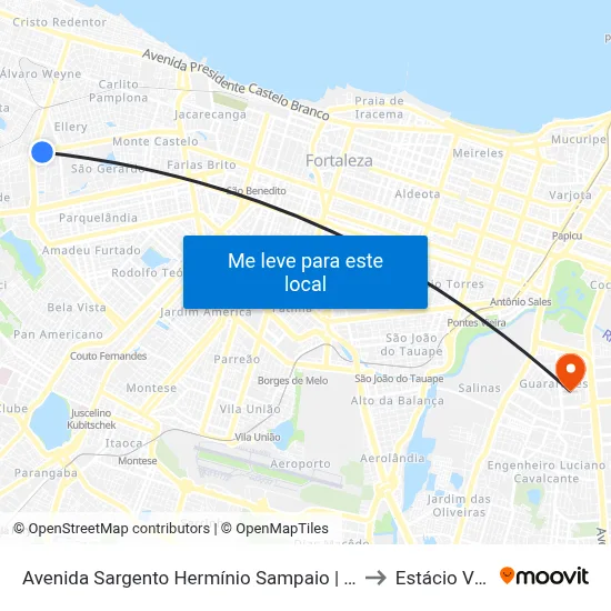 Avenida Sargento Hermínio Sampaio | Assaí - Presidente Kennedy to Estácio Via Corpvs map