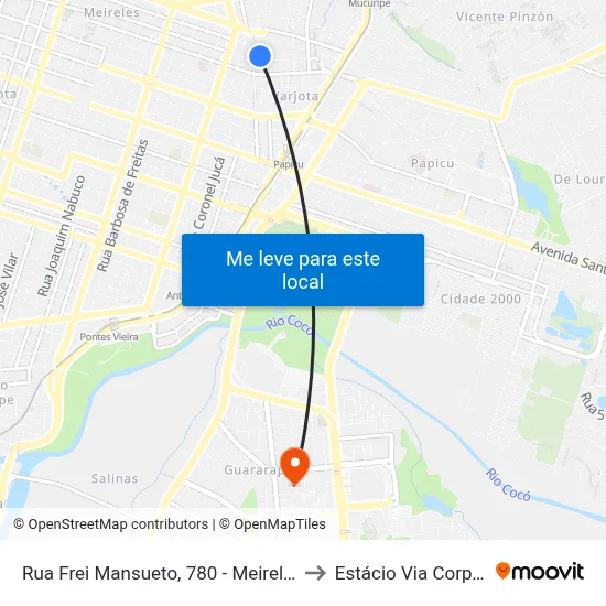 Rua Frei Mansueto, 780 - Meireles to Estácio Via Corpvs map
