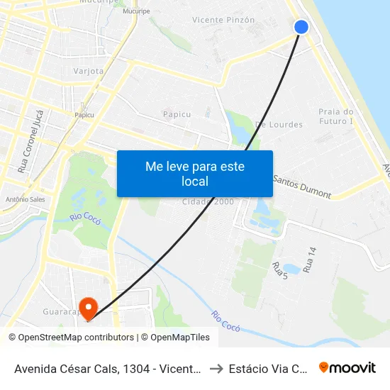 Avenida César Cals, 1304 - Vicente Pinzon to Estácio Via Corpvs map