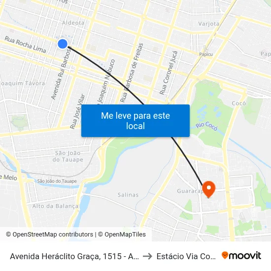 Avenida Heráclito Graça, 1515 - Aldeota to Estácio Via Corpvs map
