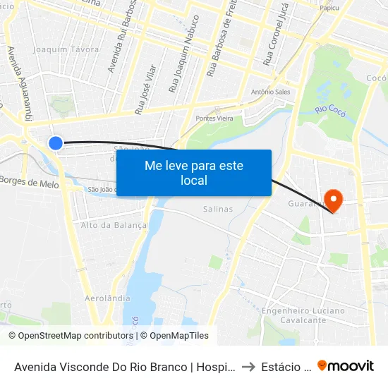 Avenida Visconde Do Rio Branco | Hospital Regional Unimed - São João Do Tauape to Estácio Via Corpvs map