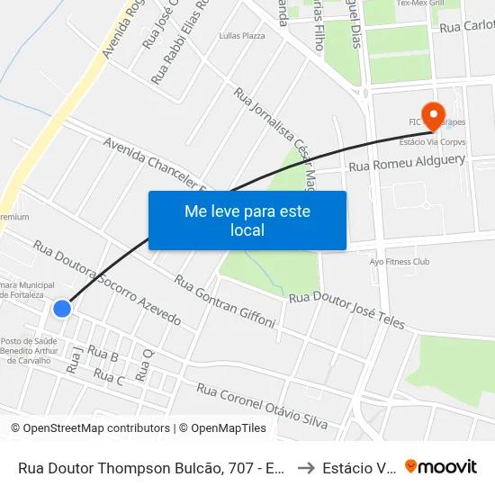 Rua Doutor Thompson Bulcão, 707 - Engenheiro Luciano Cavalcante to Estácio Via Corpvs map