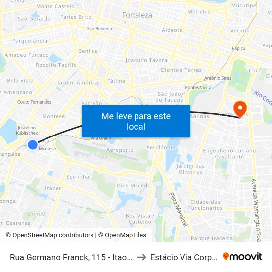Rua Germano Franck, 115 - Itaoca to Estácio Via Corpvs map