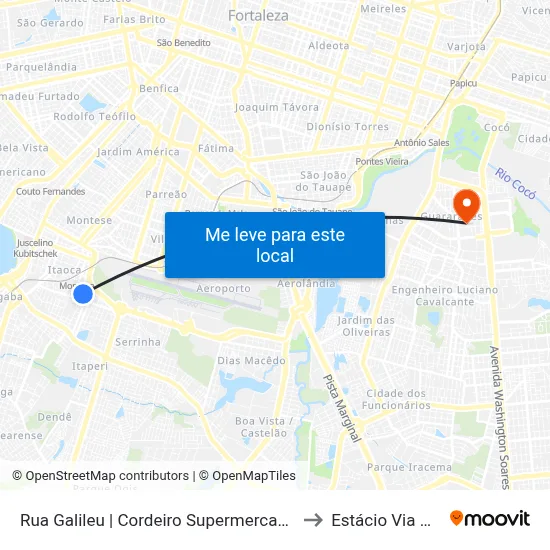 Rua Galileu | Cordeiro Supermercado - Serrinha to Estácio Via Corpvs map