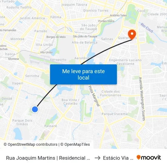 Rua Joaquim Martins | Residencial Rabelo - Passaré to Estácio Via Corpvs map
