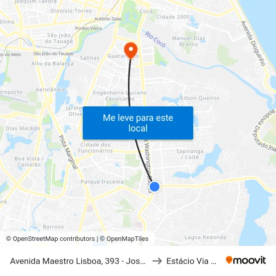 Avenida Maestro Lisboa, 393 - José De Alencar to Estácio Via Corpvs map