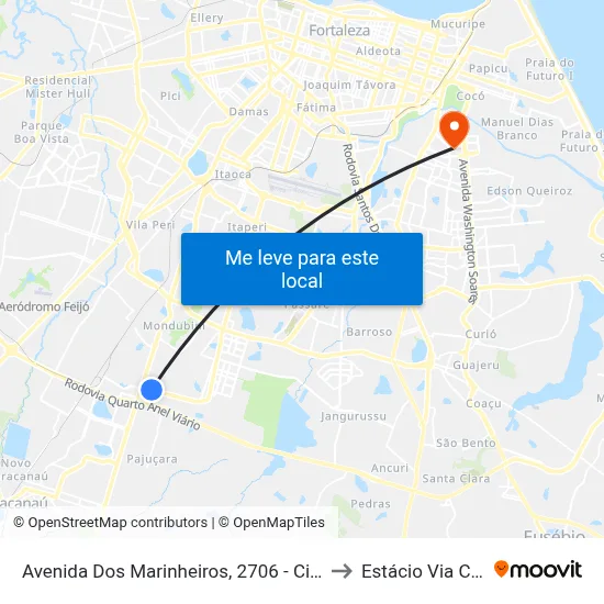 Avenida Dos Marinheiros, 2706 - Cidade Nova to Estácio Via Corpvs map