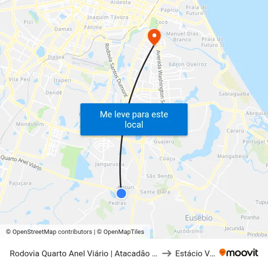 Rodovia Quarto Anel Viário | Atacadão Centro De Distribuição- Pedras to Estácio Via Corpvs map