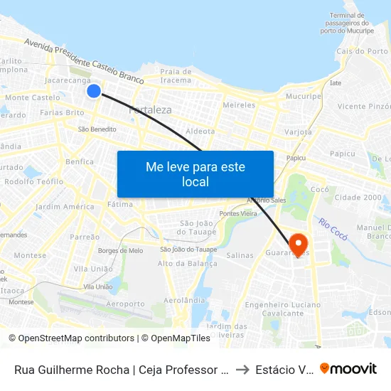 Rua Guilherme Rocha | Ceja Professor Gilmar Maia De Sousa - Centro to Estácio Via Corpvs map