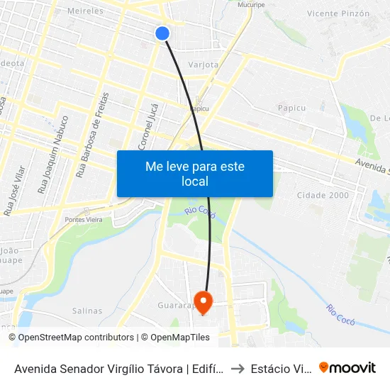 Avenida Senador Virgílio Távora | Edifício Ap Studium - Meireles to Estácio Via Corpvs map