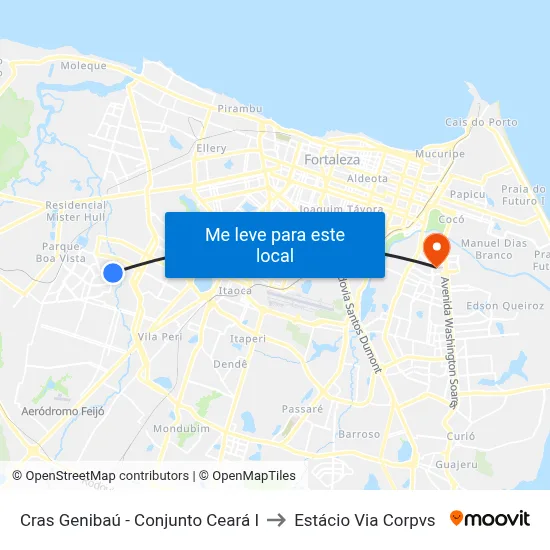 Cras Genibaú - Conjunto Ceará I to Estácio Via Corpvs map
