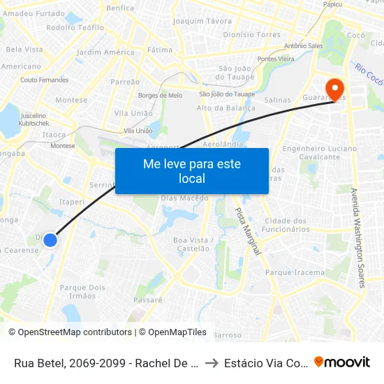 Rua Betel, 2069-2099 - Rachel De Queiroz to Estácio Via Corpvs map