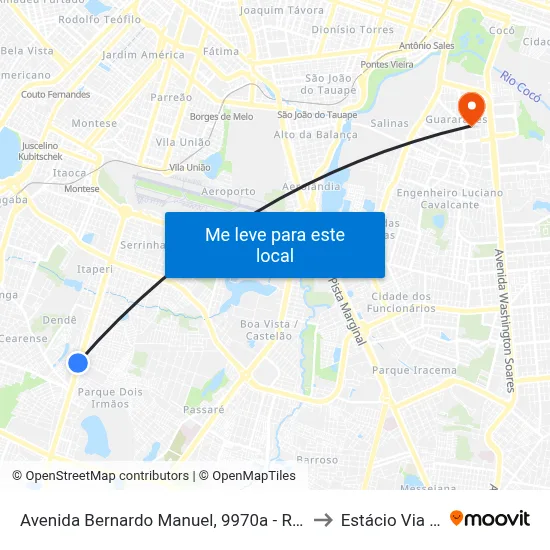 Avenida Bernardo Manuel, 9970a - Rachel De Queiroz to Estácio Via Corpvs map