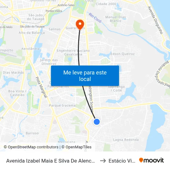 Avenida Izabel Maia E Silva De Alencar, S/N - José De Alencar to Estácio Via Corpvs map