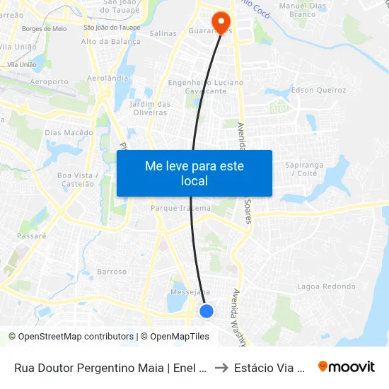 Rua Doutor Pergentino Maia | Enel - Messejana to Estácio Via Corpvs map