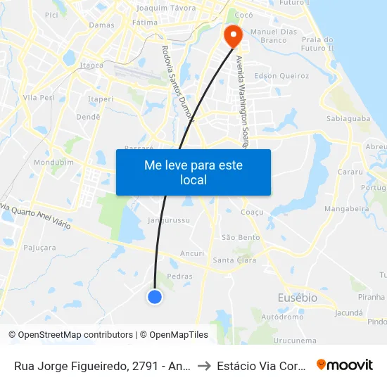 Rua Jorge Figueiredo, 2791 - Ancuri to Estácio Via Corpvs map