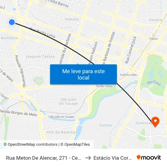 Rua Meton De Alencar, 271 - Centro to Estácio Via Corpvs map