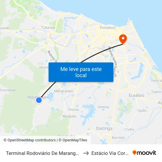 Terminal Rodoviário De Maranguape to Estácio Via Corpvs map
