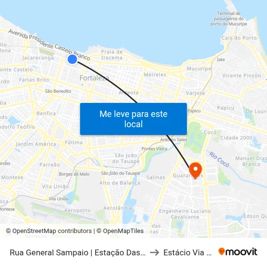Rua General Sampaio | Estação Das Artes - Centro to Estácio Via Corpvs map