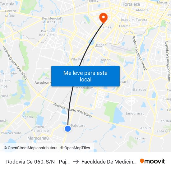 Rodovia Ce-060, S/N - Pajuçara to Faculdade De Medicina Ufc map