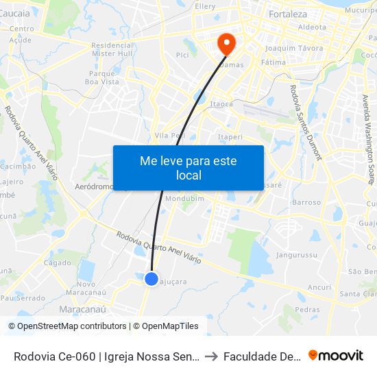 Rodovia Ce-060 | Igreja Nossa Senhora Da Conceição - Pajuçara to Faculdade De Medicina Ufc map
