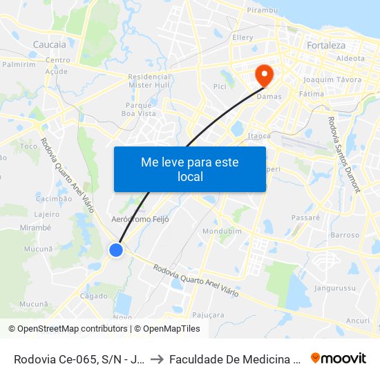 Rodovia Ce-065, S/N - Jari to Faculdade De Medicina Ufc map