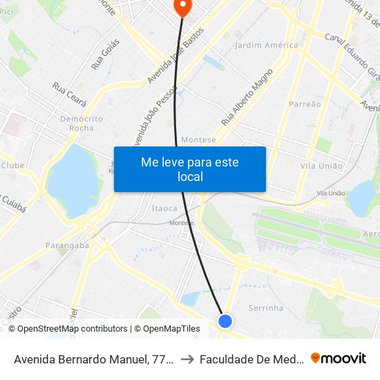 Avenida Bernardo Manuel, 7749 - Serrinha to Faculdade De Medicina Ufc map