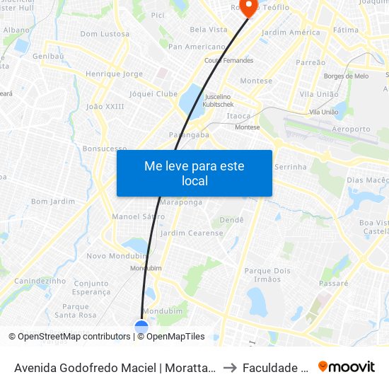 Avenida Godofredo Maciel | Moratta Condominio Clube - Planalto Ayrton Senna to Faculdade De Medicina Ufc map