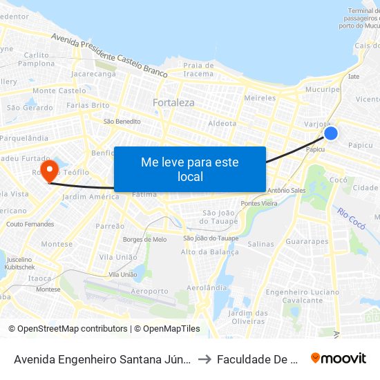 Avenida Engenheiro Santana Júnior | Atacadão - Papicu to Faculdade De Medicina Ufc map