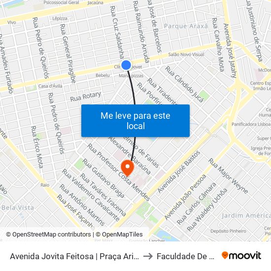 Avenida Jovita Feitosa | Praça Ari De Sá - Amadeu Furtado to Faculdade De Medicina Ufc map