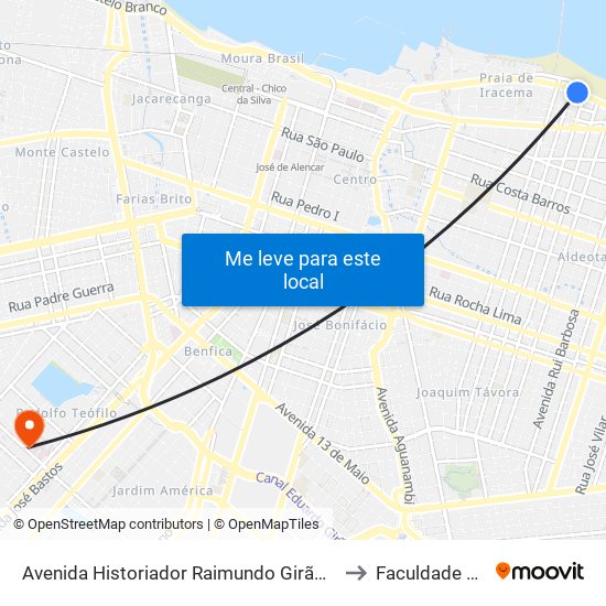 Avenida Historiador Raimundo Girão | Porto De Iracema Residence - Meireles to Faculdade De Medicina Ufc map