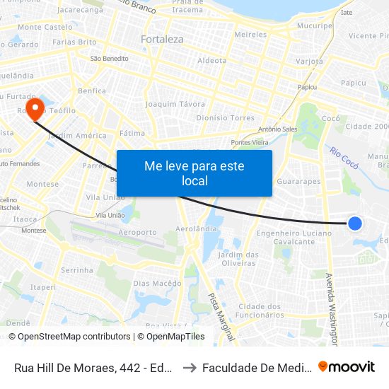 Rua Hill De Moraes, 442 - Edson Queiroz to Faculdade De Medicina Ufc map