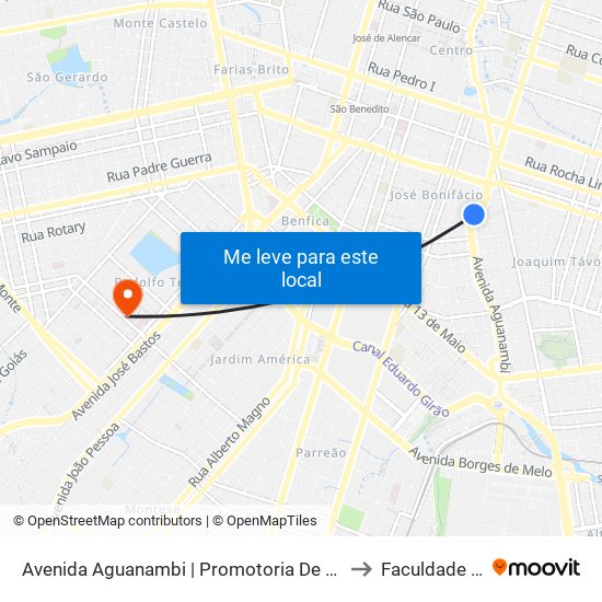 Avenida Aguanambi | Promotoria De Justiça Cíveis E Especializadas - José Bonifácio to Faculdade De Medicina Ufc map