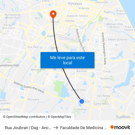 Rua Joubran | Dag - Ancuri to Faculdade De Medicina Ufc map