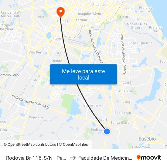 Rodovia Br-116, S/N - Paupina to Faculdade De Medicina Ufc map