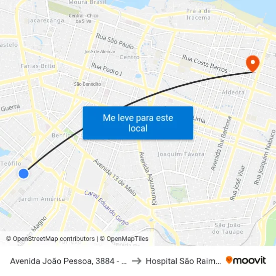 Avenida João Pessoa, 3884 - Damas to Hospital São Raimundo map