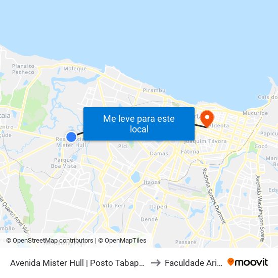 Avenida Mister Hull | Posto Tabapuá - Tabapuá to Faculdade Ari De Sá map