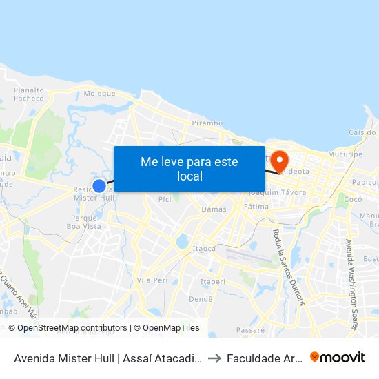 Avenida Mister Hull | Assaí Atacadista - Tabapuá to Faculdade Ari De Sá map