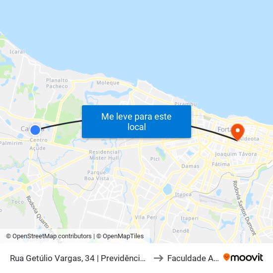 Rua Getúlio Vargas, 34 | Previdência Social - Malvinas to Faculdade Ari De Sá map