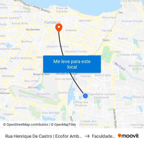 Rua Henrique De Castro | Ecofor Ambiental - Jardim Das Oliveiras to Faculdade Ari De Sá map