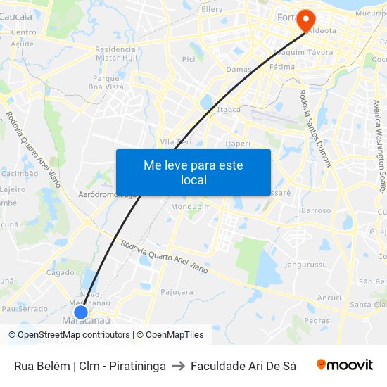 Rua Belém | Clm - Piratininga to Faculdade Ari De Sá map