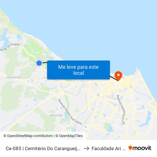 Ce-085 | Cemitério Do Carangueijo - Garrote to Faculdade Ari De Sá map