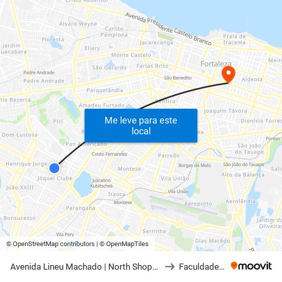 Avenida Lineu Machado | North Shopping Jóquei - Jóquei Clube to Faculdade Ari De Sá map