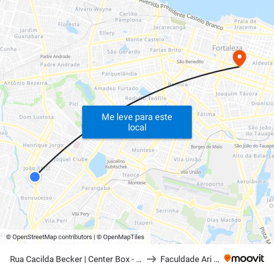 Rua Cacilda Becker | Center Box - João XXIII to Faculdade Ari De Sá map