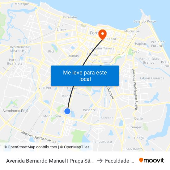 Avenida Bernardo Manuel | Praça Dos Expedicionários - Mondubim to Faculdade Ari De Sá map