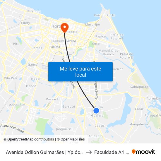 Avenida Odilon Guimarães | Ypióca - Guajeru to Faculdade Ari De Sá map