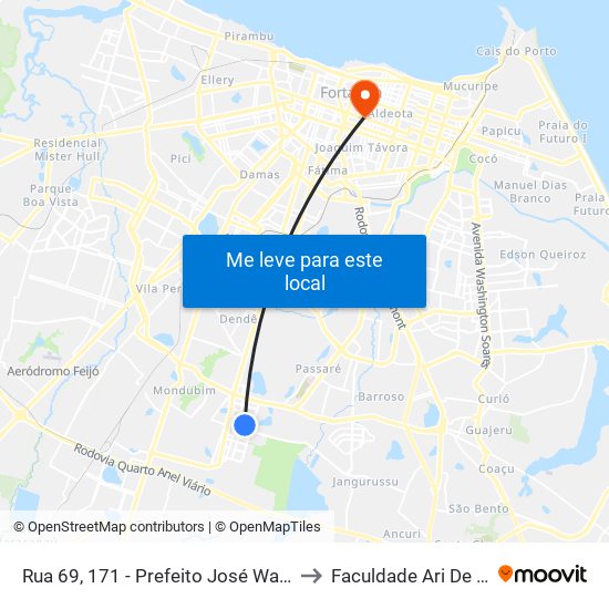 Rua 69, 171 - Prefeito José Walter to Faculdade Ari De Sá map