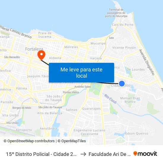 15º Distrito Policial - Cidade 2000 to Faculdade Ari De Sá map