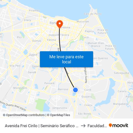 Avenida Frei Cirilo | Seminário Seráfico Nossa Senhora Do Brasil - Messejana to Faculdade Ari De Sá map